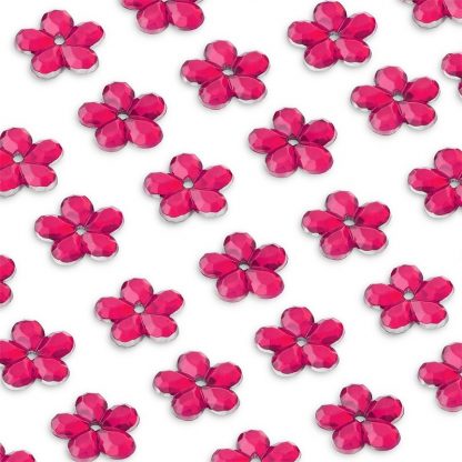 Cyrkonie kwiatki 8 mm (ciemno różowe) - 80 szt. najtaniej