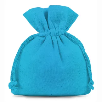 1. Praktyczne i eleganckie woreczki bawełniane w turkusowym kolorze - 10 sztuk, 9x12 cm
