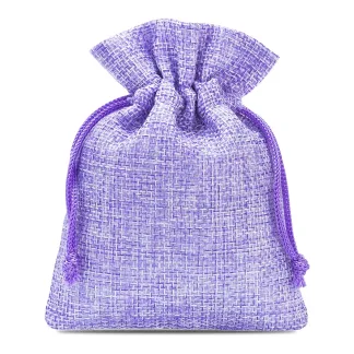 1. Eleganckie Woreczki Jutowe Fioletowe - Idealne na Prezenty i Dekoracje (10 sztuk, 6x8 cm)