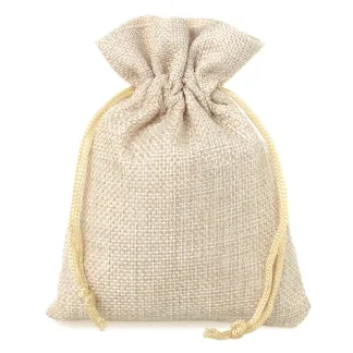 1. Woreczki jutowe 6x8cm - naturalne i eleganckie, 10 sztuk - Idealne na podziękowania weselne
