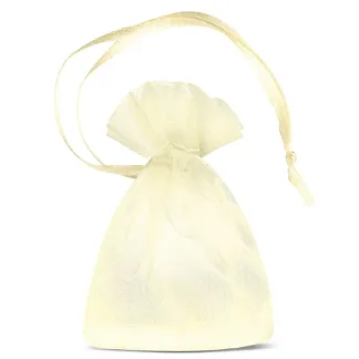 25 szt. Woreczki z organzy 7 x 9 cm (SDB) - ecru