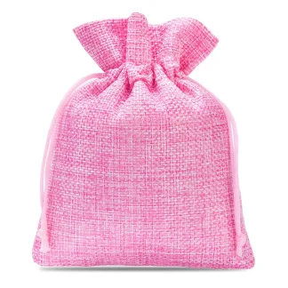 10 szt. Woreczki jutowe 12 x 15 cm - różowe jasne - Idealne na prezent lub jako woreczki na lawendę