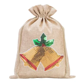 1. Elegancki Woreczek Jutowy 26x35 cm z Motywem Świątecznym - Idealny na Prezenty