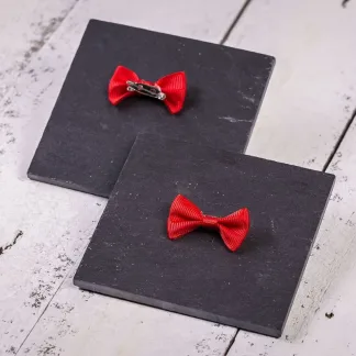 10 szt. Kokardki materiałowe 4 x 2 cm - czerwone