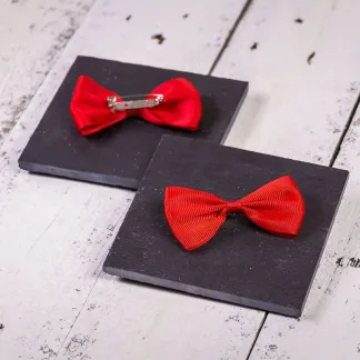 10 szt. Kokardki materiałowe 7 x 3 cm - czerwone