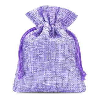 Woreczki jutowe 6 x 8 cm, 10 szt, kolor jasnofioletowy