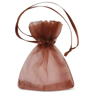 25 szt. Woreczki z organzy 7 x 9 cm (SDB) - brązowe