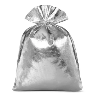 10 szt. Woreczki metaliczne 12 x 15 cm - srebrne