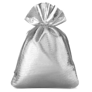 10 szt. Woreczki metaliczne 8 x 10 cm - srebrne