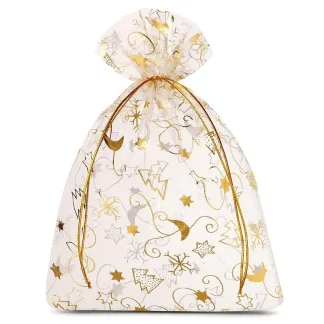 10 szt. Woreczki z organzy 15 x 20 cm - na świąteczne prezenty i dekoracje