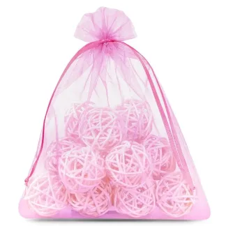 5 x Duże worki z organzy 40 x 55 cm różowe - pakowanie produktów i upominków biznesowych